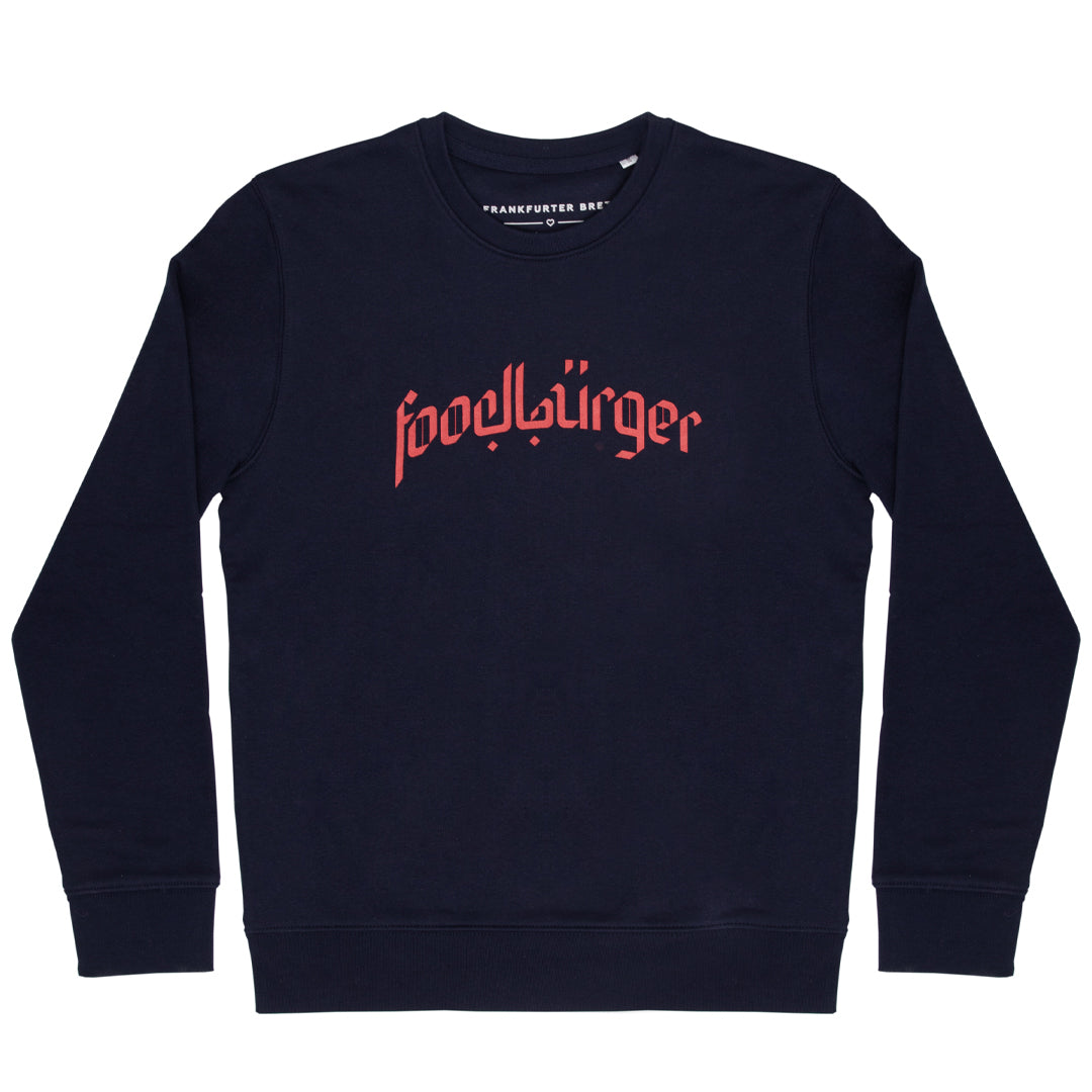 CREWNECK FOODBÜRGER | DUNKELBLAU / ORIENTROT