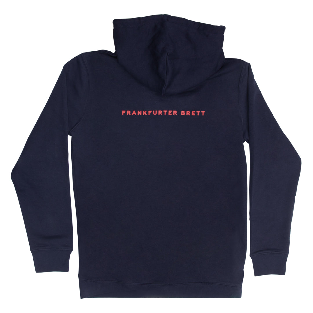 HOODIE FOODBÜRGER | DUNKELBLAU / ORIENTROT